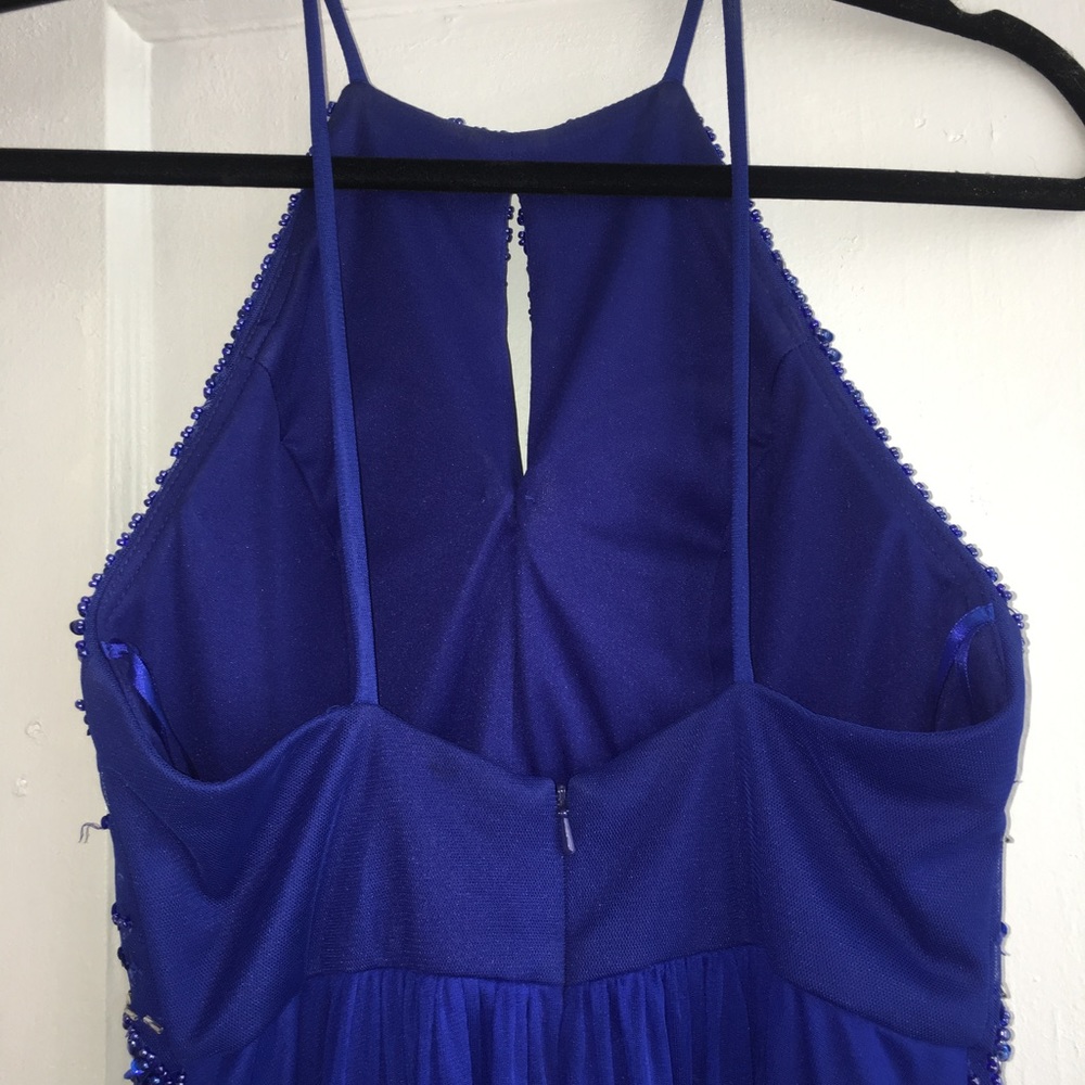 gorgeous floor length royal blue ball gown - Picture 3 of 4